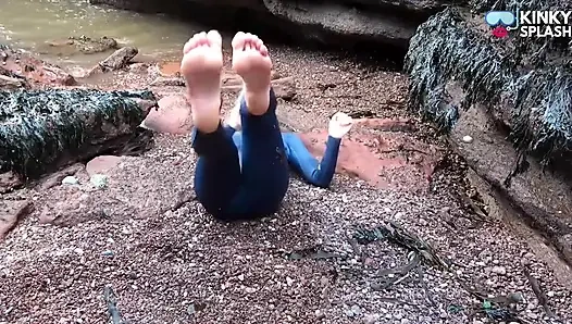 Salty Wetsuit Toe Sucking Slut