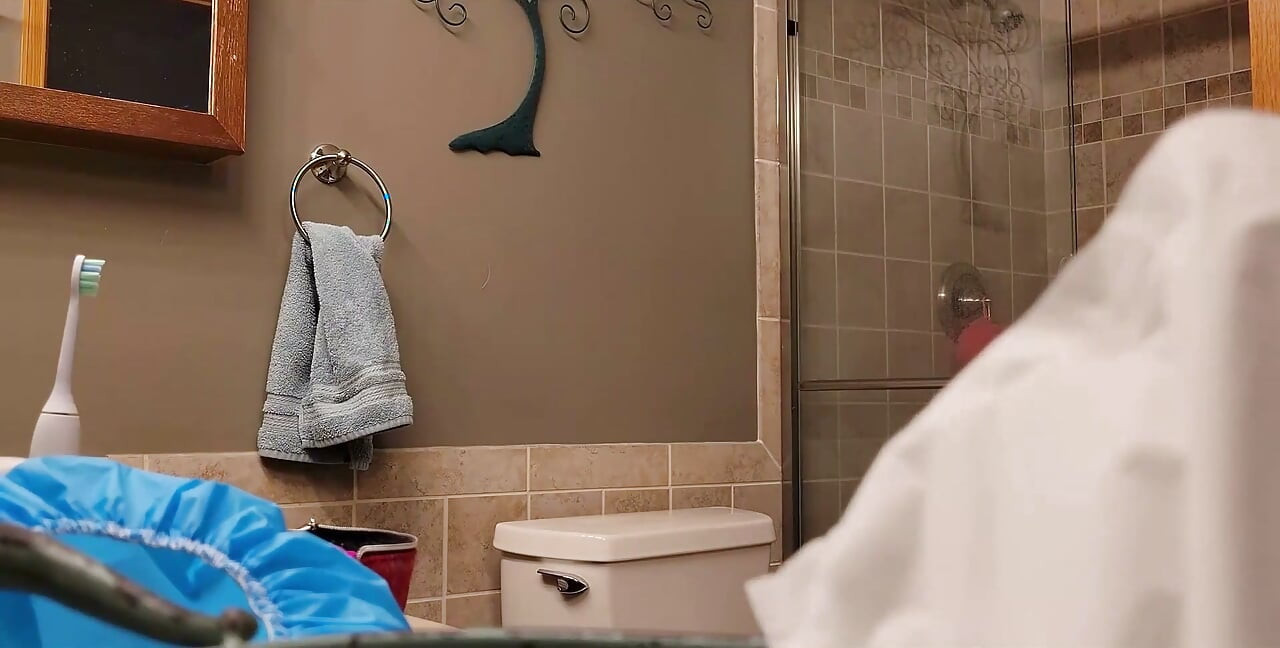 Caught! Stepbrother Places Camera in Bathroom and Catches Stepsister Masturbating