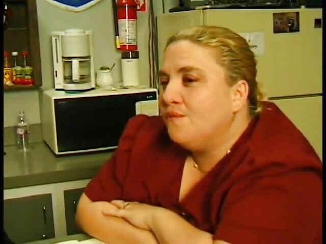 Nasty fatso lady Patty Parker is fond of getting her unstoppable body oiled and her cunt drilled with toy by curious dude