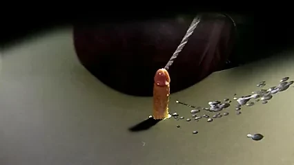 Hands free glory hole cumshot – so much cum