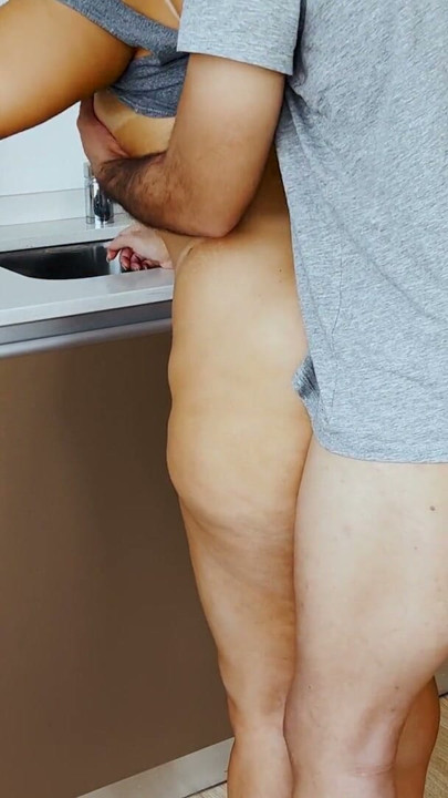 Hot Stepmom Got Horny On The Kitchen And Fucked Her Stepson | Clip 1