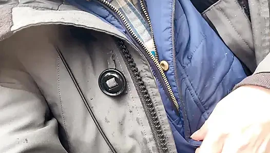 pussy pissing  water on the rock