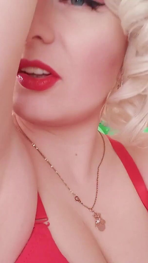 Female Domination Video: Mistress in red lingerie teasing by sweaty armpits (Arya Grander) | Clip 1