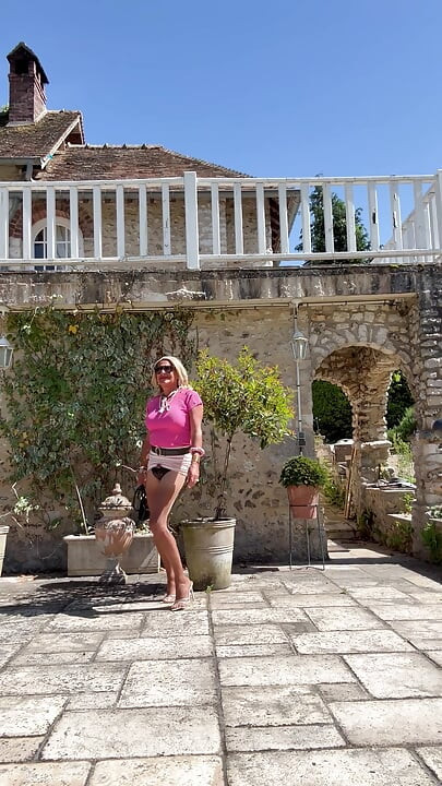 Pink sissy slut outdoor
