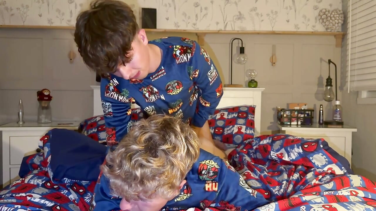 Twink Couple Fuck in Bed, Then Solo Cumshots
