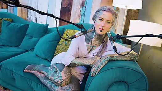 I talk about B - Bordem - ASMR podcast SFW talking goth skinny girl dreadlocks tattoo model inked girl