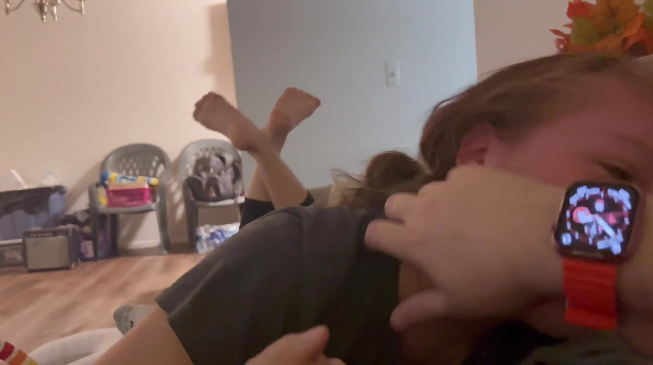Redhead Giving a Sloppy Toppy to Daddy