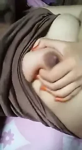 Hot girl self boobs pressing