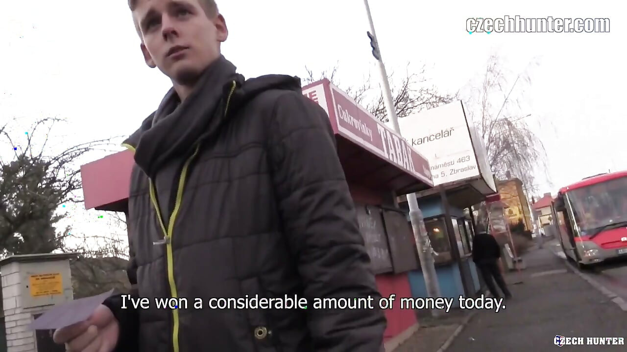 Czech Hunter - Broke Unemployed College Leaver Gets Fined for Stowaway Before a Hardcore Czech Session