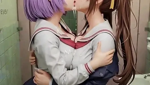 Kız öğrenci öpüşüyor cosplay anime derlemesi
