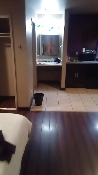 Just a response in a room from a nudist