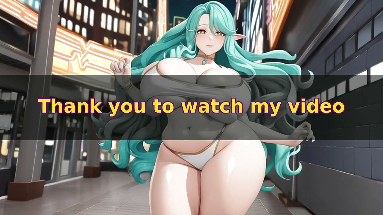 Turquoise Hair Elf Goddess White Bikini Dance on Neon Cyberpunk Rooftop (Ai model)