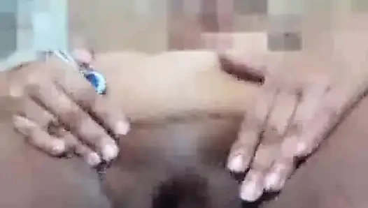 Waxing and demonstrating a virgin and juicy vagina