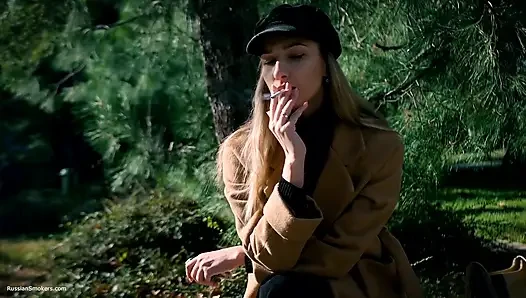 Outdoors Smoking with Beaty Russian Girl 2