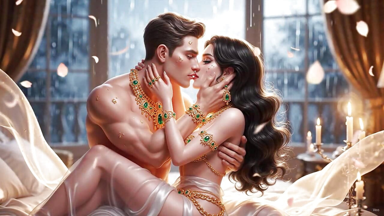 Intense Close-Up Kissing Desi Couple - Gold Jewelry Wali Sexy Indian Girl Aur Muscular Boy Ki Full Passion