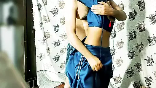 Standing fuck Desi beautiful Jaanvi bhabhi watching porn and enjoying sex with her favourite servent recording mms