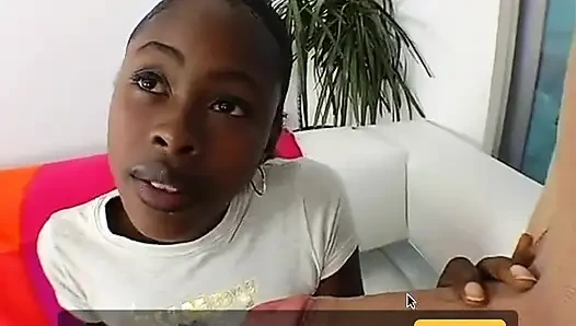 Petite whore Brown Suga takes on a massive cock