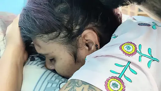 Hot ass kiss romance in skirt