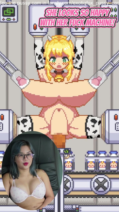 She looks so happy with her fuck machine