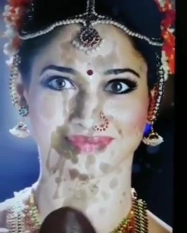 Cum tribute on sexy tamanna's face