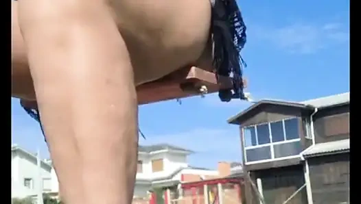 Stepmom rocking on the beach in a transparent bikini, did she show too much?