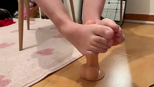 Horny dominatrix joi footjob for foot slaves