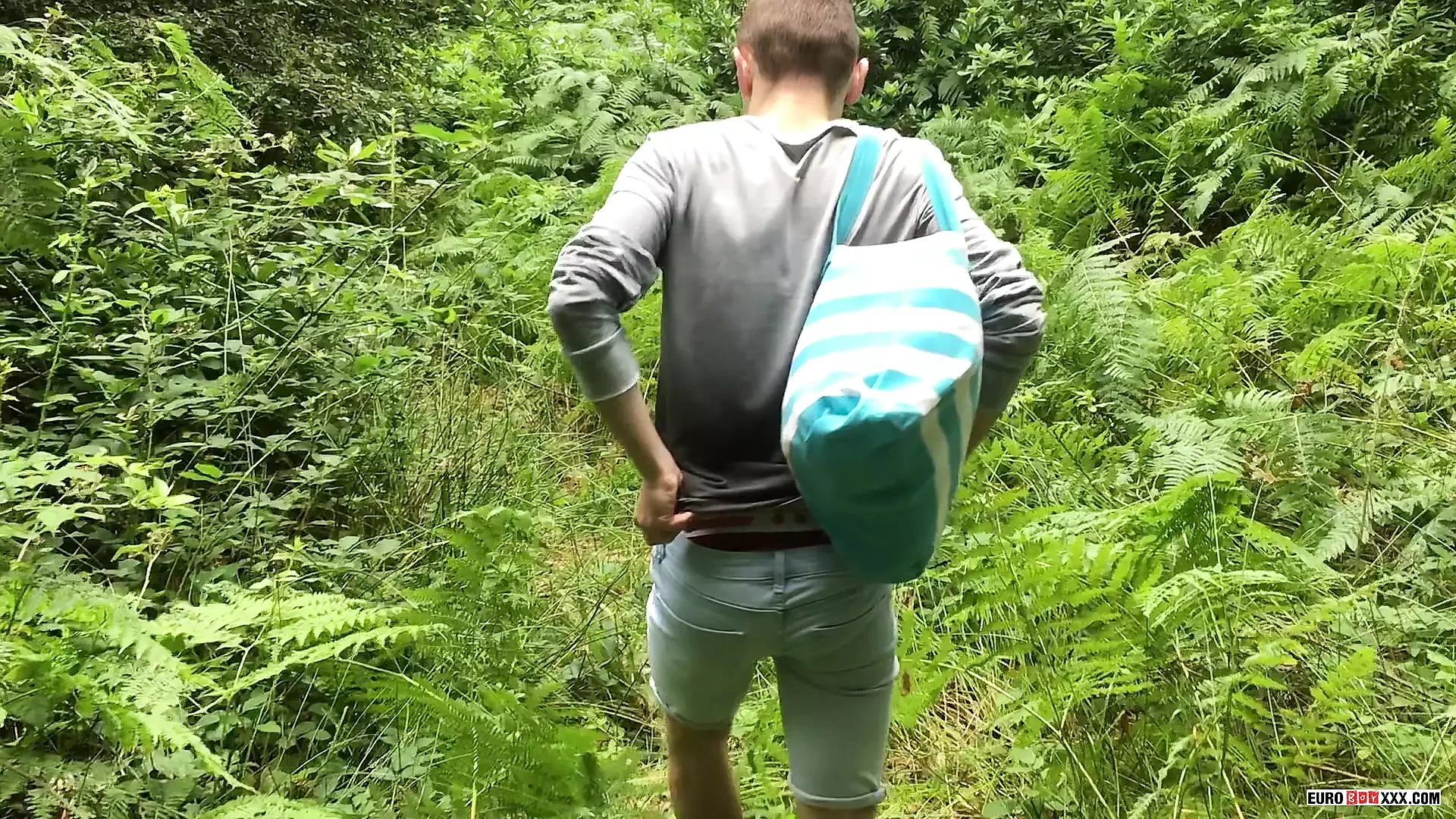 Amateur Gay Twink Miller Larkin Rides His Dildo In The Woods