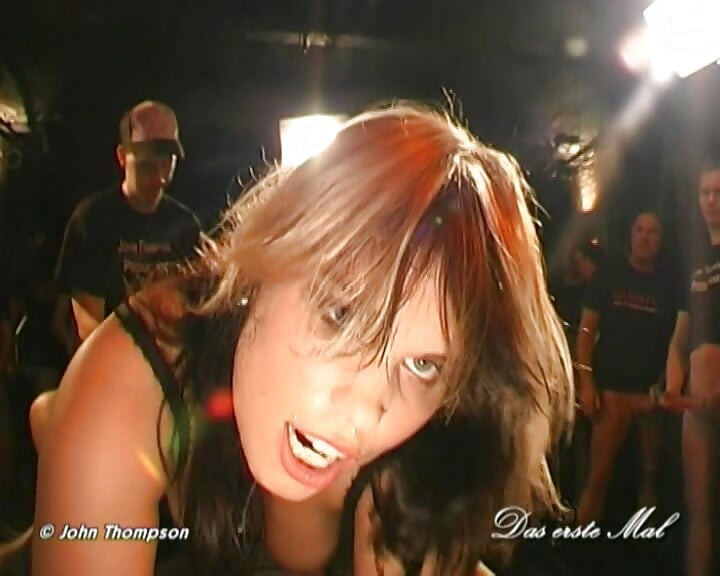 Blonde Slut Swallows Massive Cocks in Wild Gangbang