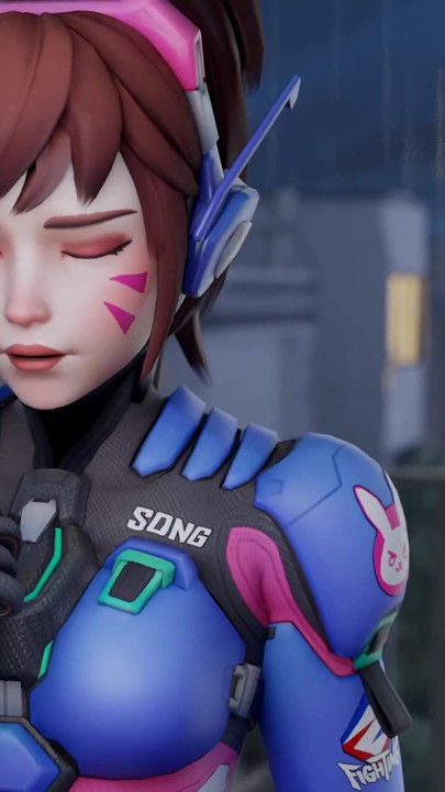 큰 자지와 격렬한 와일드 카우걸 하드 섹스를 위해 콘돔을 사용하라고 요청하는 섹시한 D.Va - 3D 오버워치 애니메이션