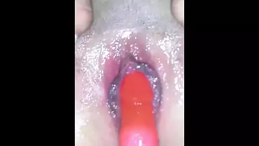 Nice cumming with vibrator on clit
