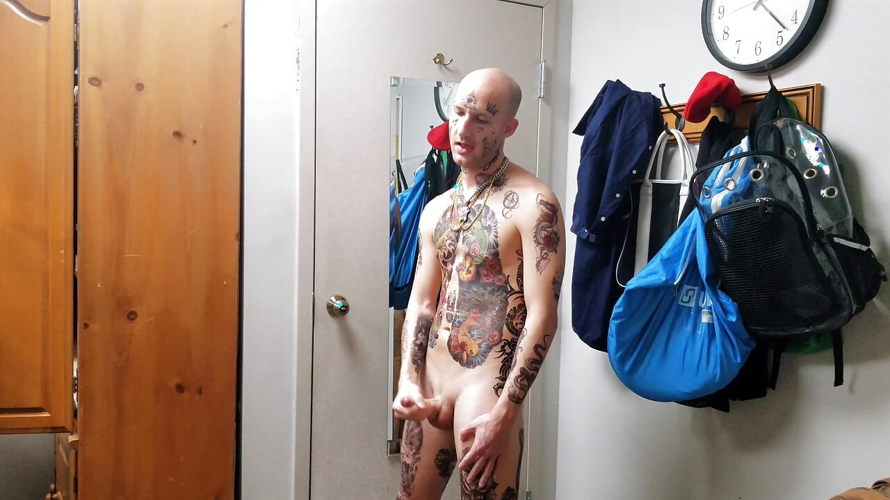 Face Tatted Dildo Fucking