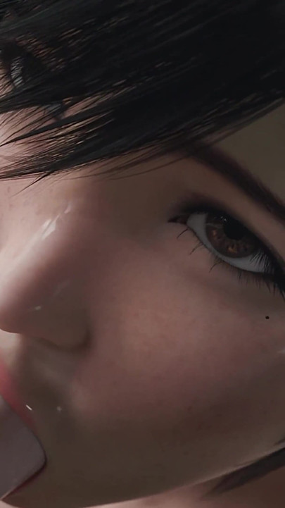 Yuffie Final Fantasy 7 Täysin alaston suihinottopalvelu - Märkä ja sotkuinen 4K 3D-animaatio