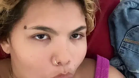 Being dominated by her lover while the cuckold works