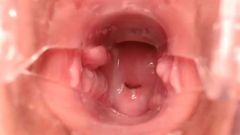 Ohmibod сливочное сперма, гинекологическое зеркало глубоко в шейке матки