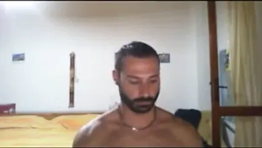 Hairy Arab Jerks his Cock on Cam