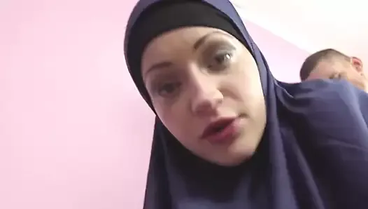 POV, horny Muslim woman was caught while watching porn