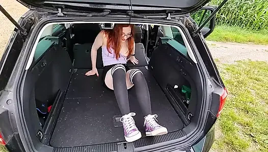 Redhead Teen Has A Car Breakdown And Then Gets Fucked Hard
