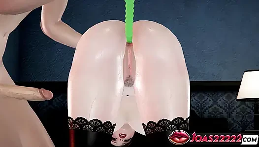 Hentai 3d tubuh basah jamila mengobel, vibrator anal dan jilat memek muncrat tanpa sensor