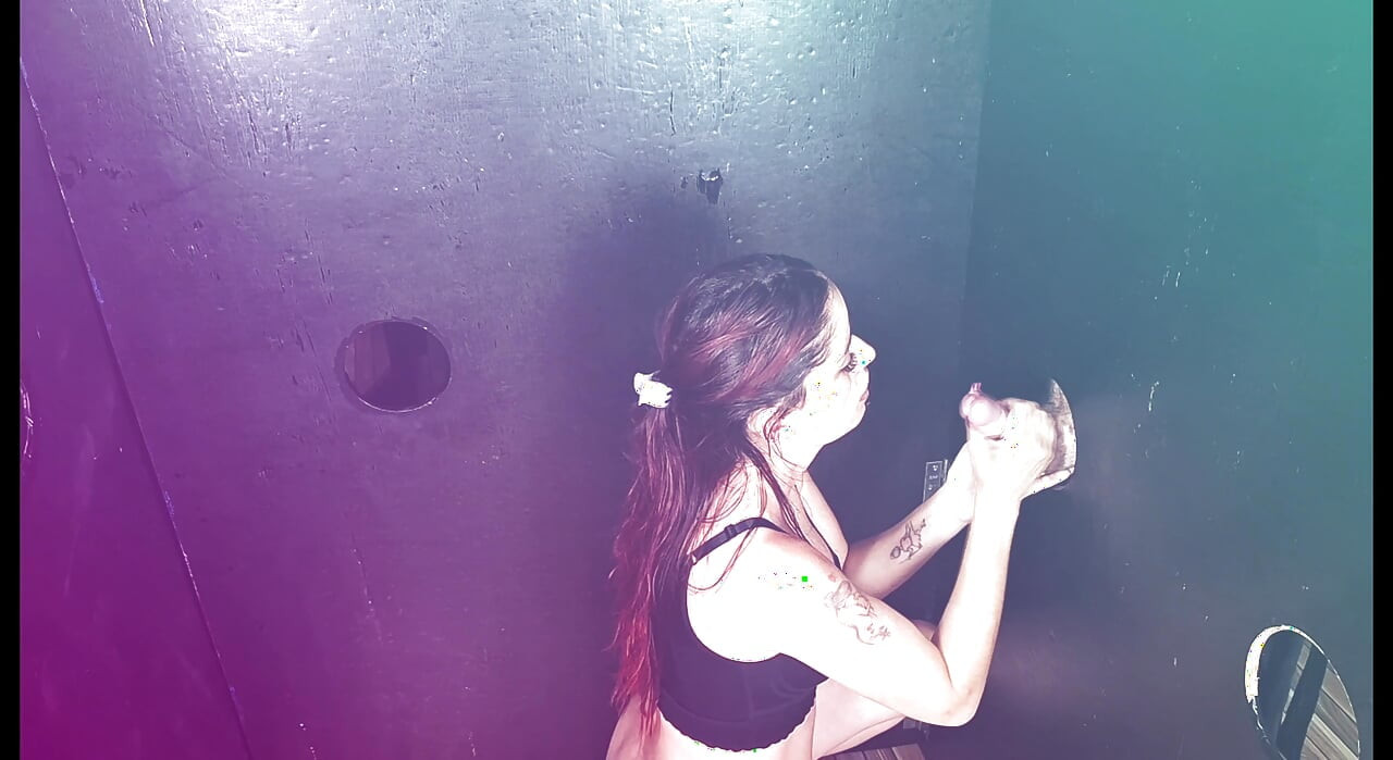Wife Takes a Load Inside a Stranger at a Glory Hole!