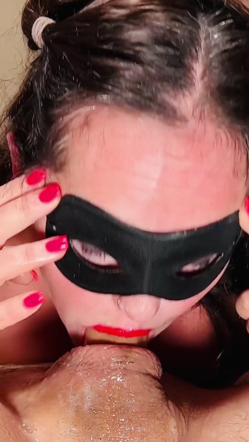 Emotional moment from "Deep Throating Sub Slut stares at you as she gags on someone else's cock"