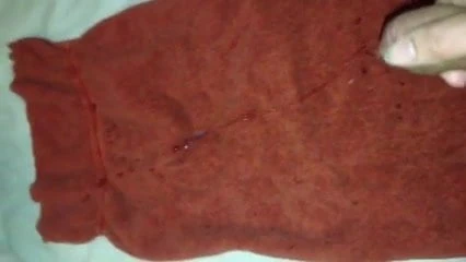 Big cumshot on towel