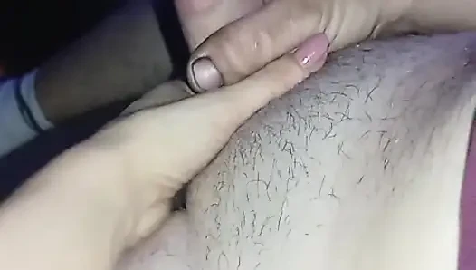 I'm both jerking a paw, helping him finish on her ass