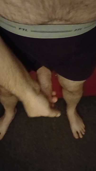 Jerking in vintage 90s purple Fruit of the Loom boxerbriefs