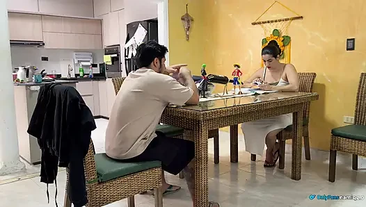 I fuck my wife's daughter in front of her and she joins the sex!
