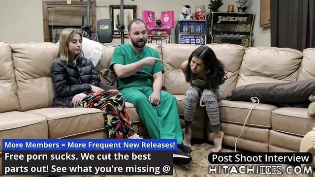Become Doctor-Tampa, Give Shy Freshman Daisy Bean Hitachi Orgasms During New Student Physical With Nurse Aria Nicole's Help!