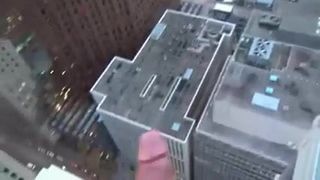 43rd floor balcony blowjob and cumshot