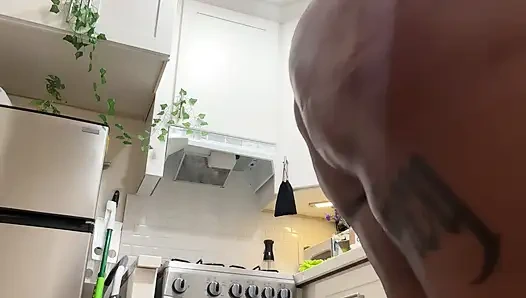 Slutty Black Chick Dancing Naked While Eating Farmer Boys