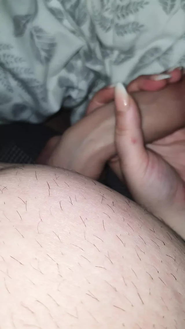 Amazing dick get handjob from step mom soft hand