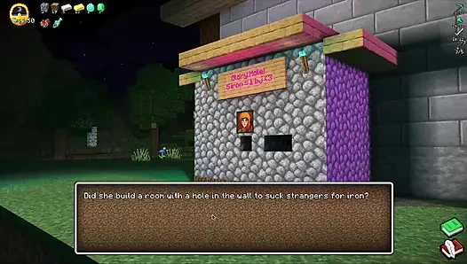 Alex lutscht steve durch ein gloryhole! Schlampiger blowjob, hornycraft, minecraft-parodie