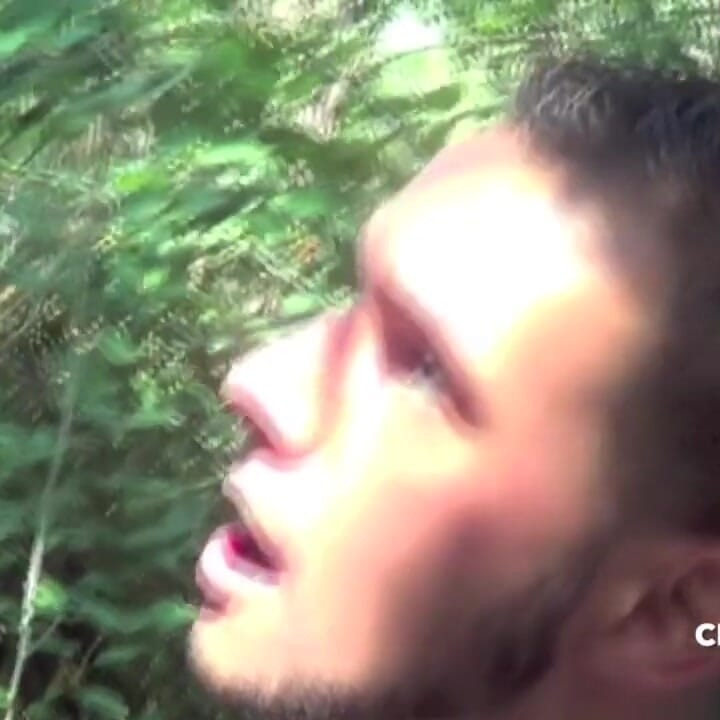 Straight boy used by his gay friend in exhib cruising outrdoor